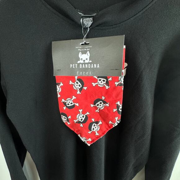 Better Together XS Pirate Skull Crewneck Sweatshirt w/ Matching Pet Bandana - Picture 2 of 9